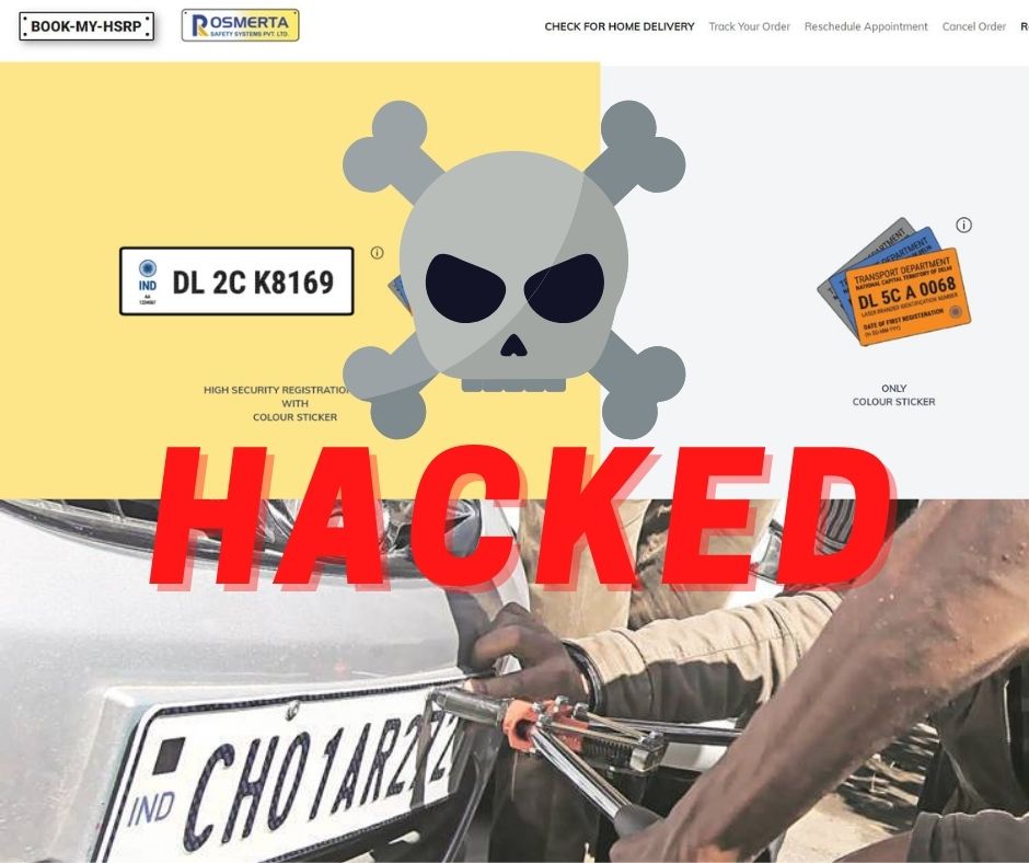 Website of High Security Number Plate Hacked