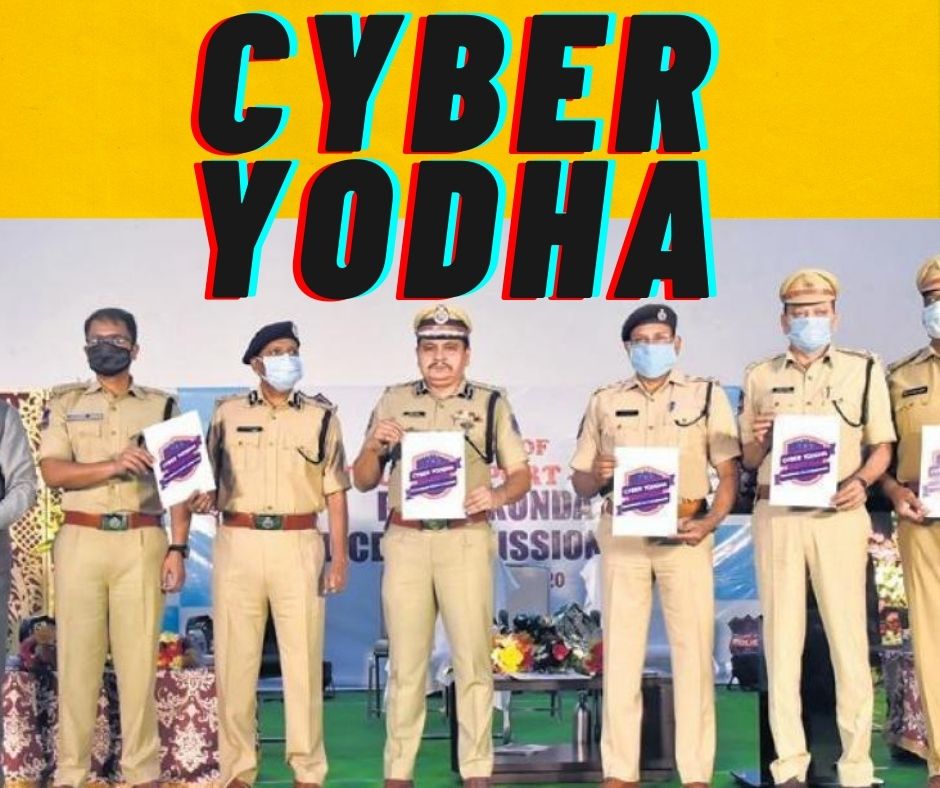 Rachakonda Commissioner of Police Mahesh Bhagwat, along with other officials, release the Cyber Yodha poster in Hyderabad