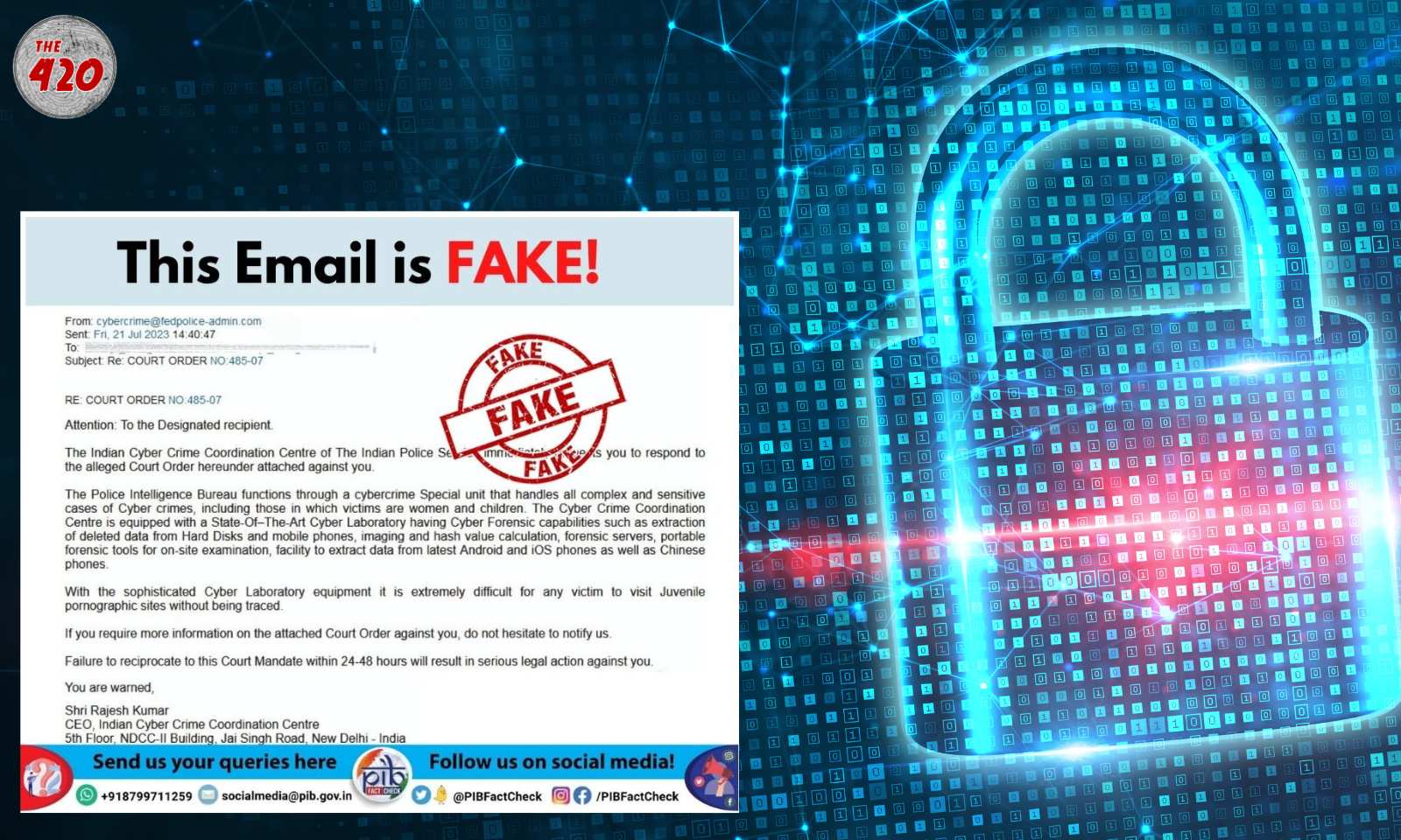 Fact Check: Scammers Are Sending Fake Court Order via Mail Posing As Indian Cybercrime Agency